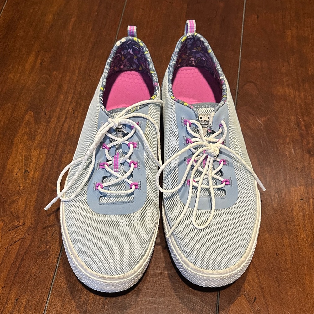Columbia PFG deck/ water/ boat shoes Light Blue and Pink Women's Sneakers 8.5